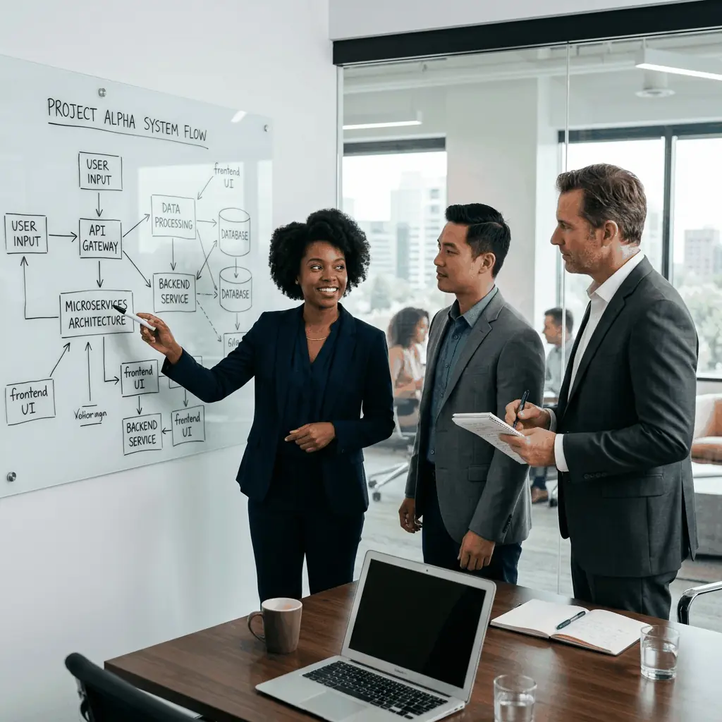 Business Professionals Collaborating in a Meeting Room